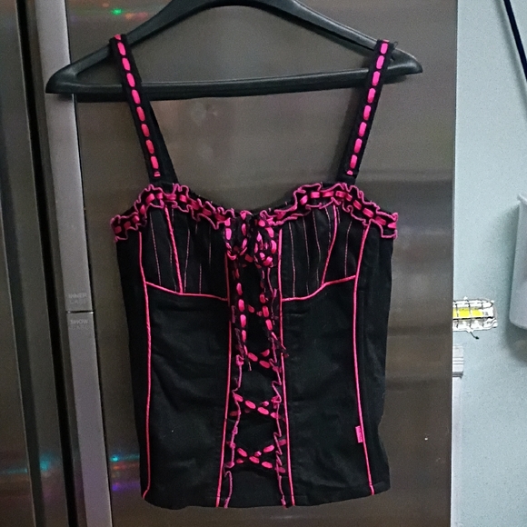Tripp NYC Black and Pink Corset - Picture 1 of 3